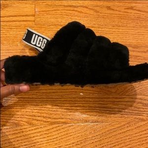 UGG Fluff yeah black shoes slides size 9